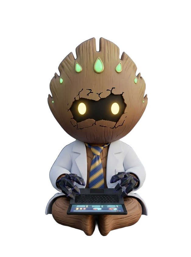 Professor Honey B on a laptop