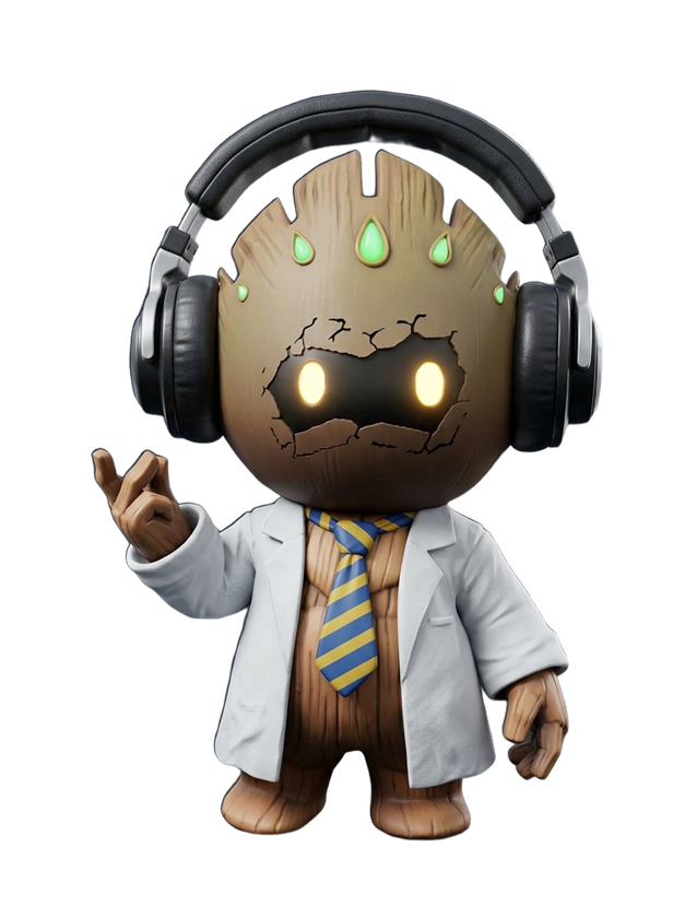 Professor Honey B in headphones